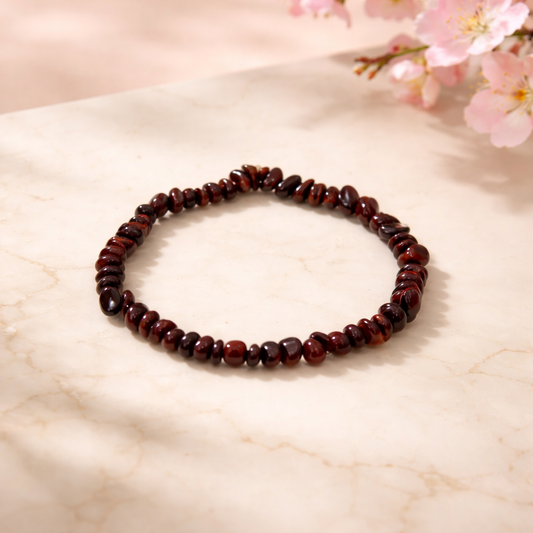 Tigerauge rot Splitterarmband