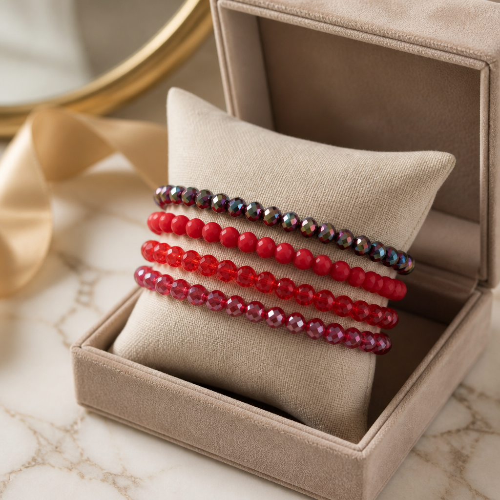 4er Set facettierte Armbänder