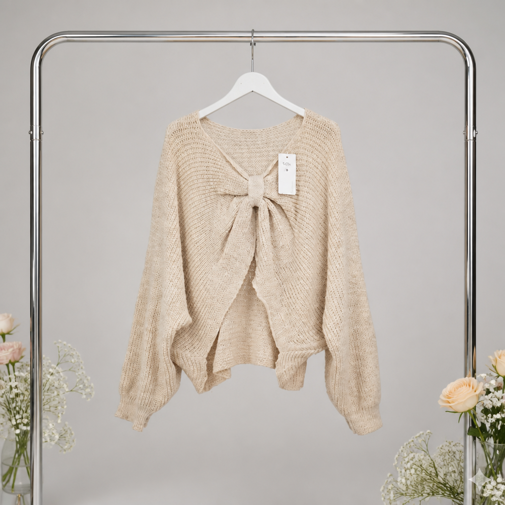 Strickpulli mit Raffung
