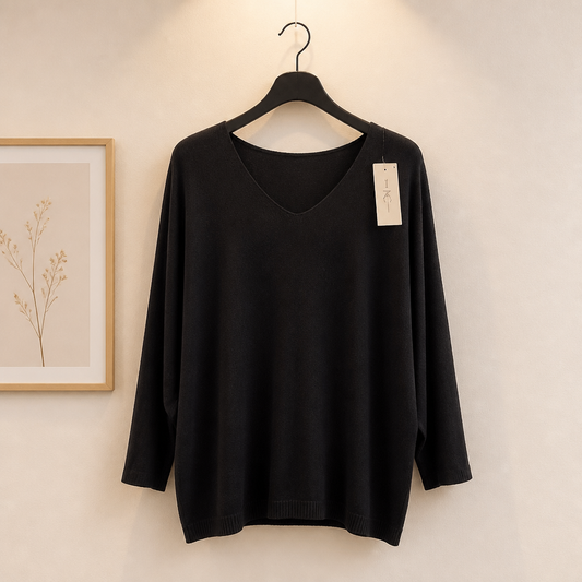 Feinstrick Pullover mit V-Ausschnitt