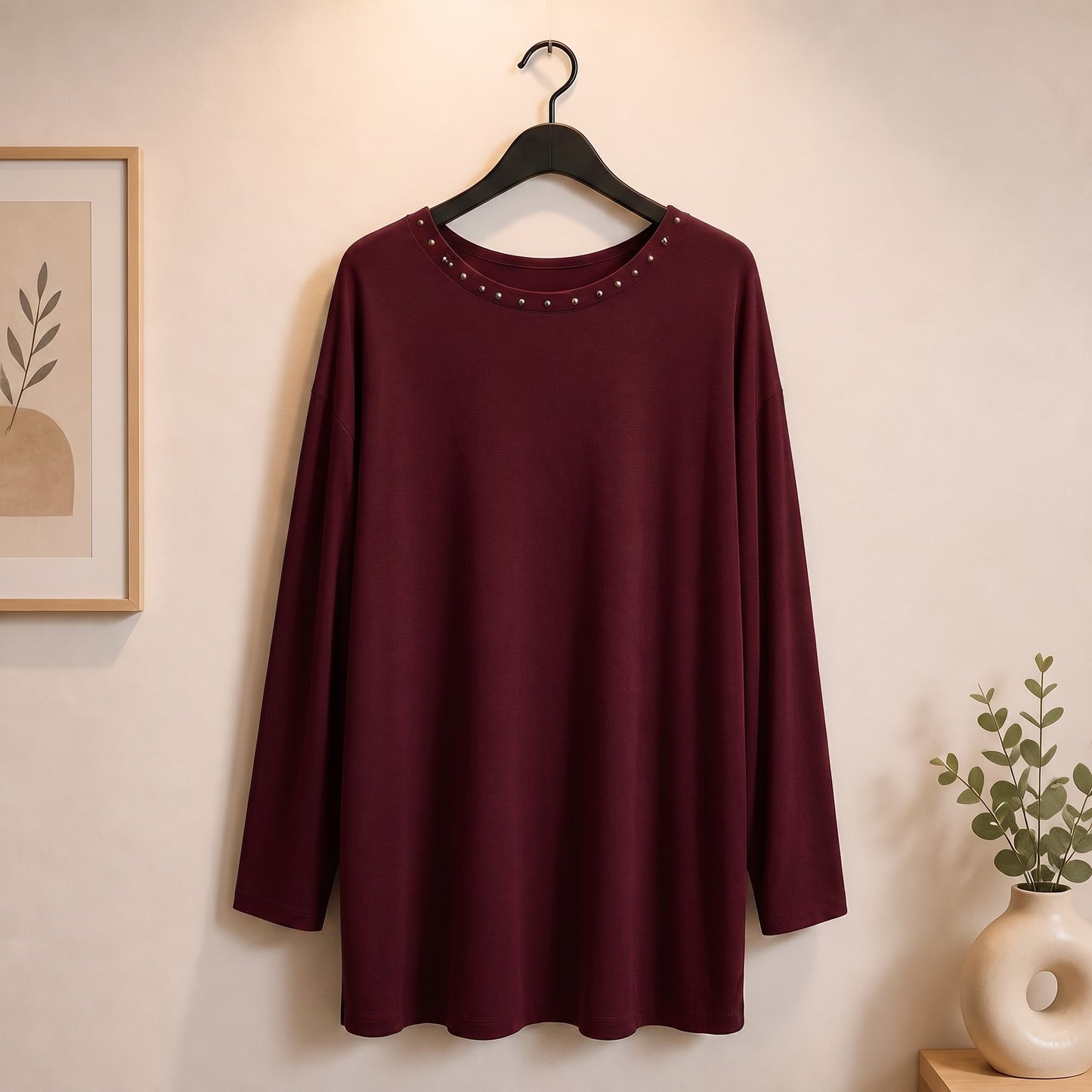 Longshirt mit Nieten Details
