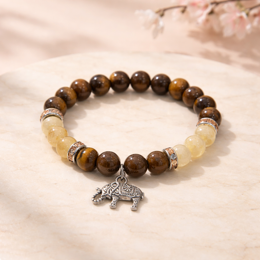 Armband Tigerauge mit Citrin 8mm