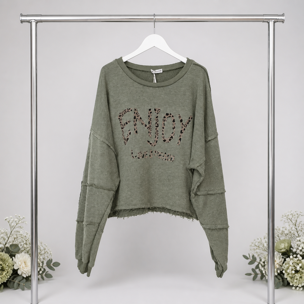 Kurzer Sweater "Enjoy"