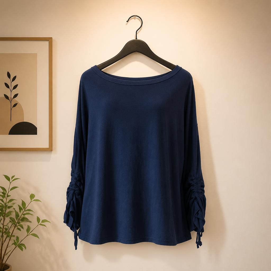 Shirt mit gerafften Ärmeln
