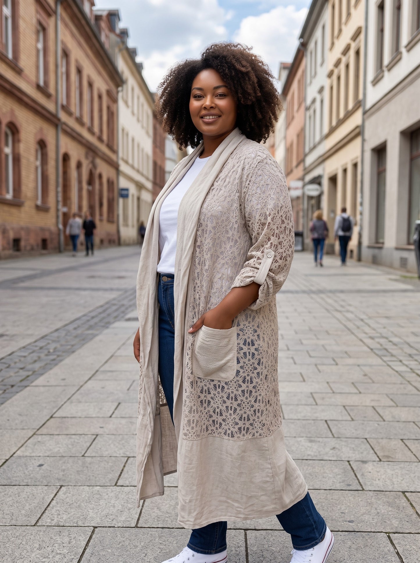 Spitzen Cardigan aus Baumwolle