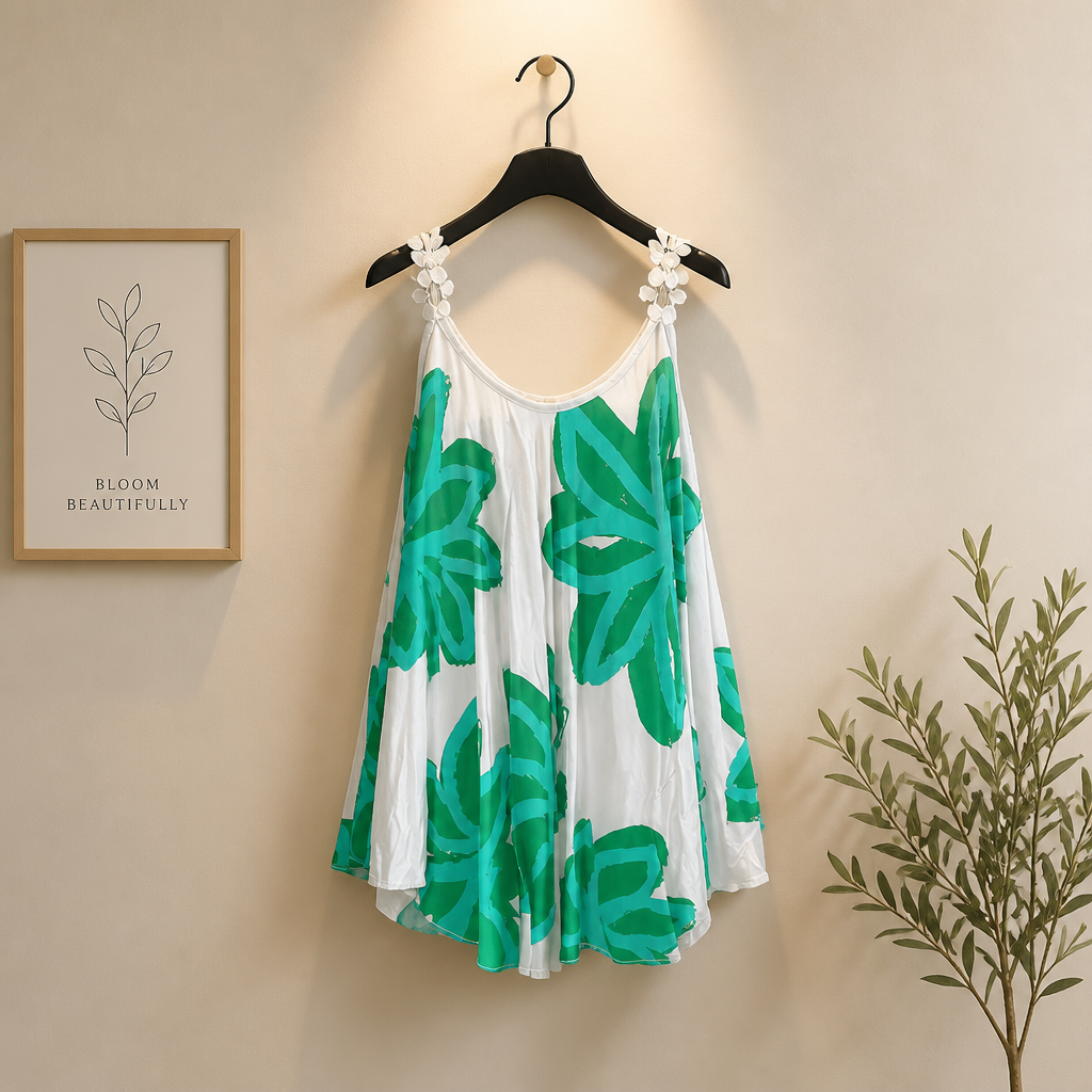 Florales Top mit Blütenträgern