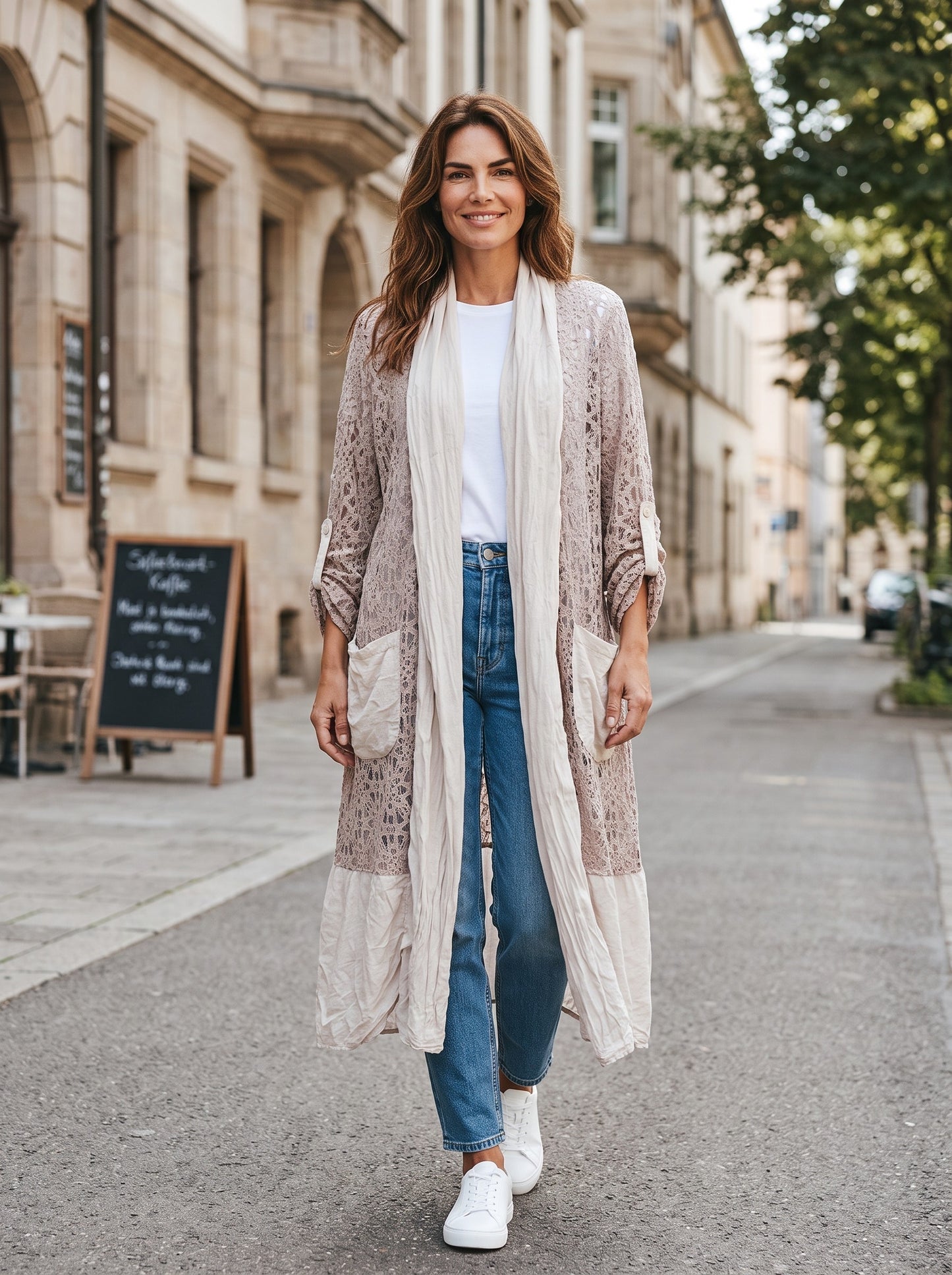 Spitzen Cardigan aus Baumwolle