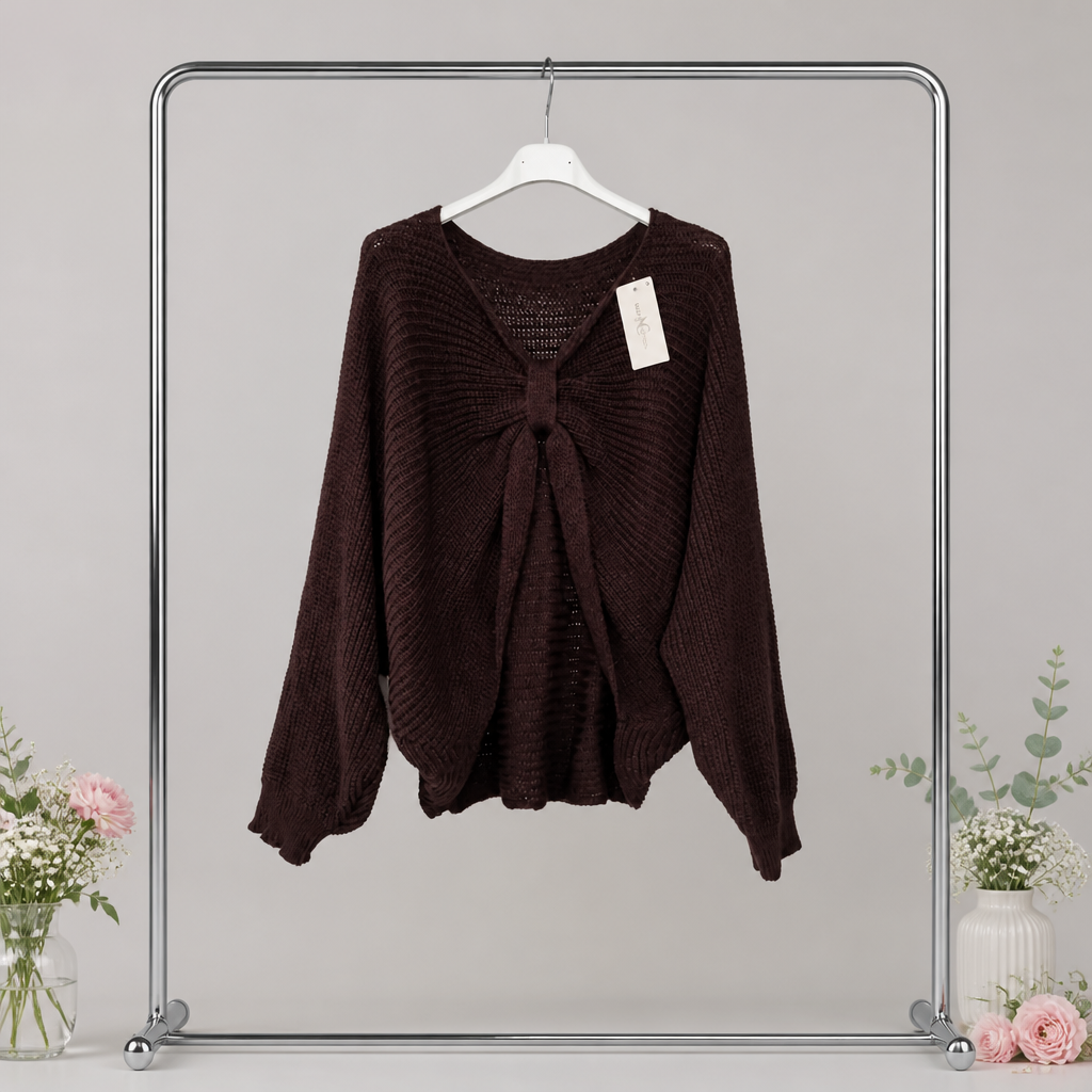 Strickpulli mit Raffung
