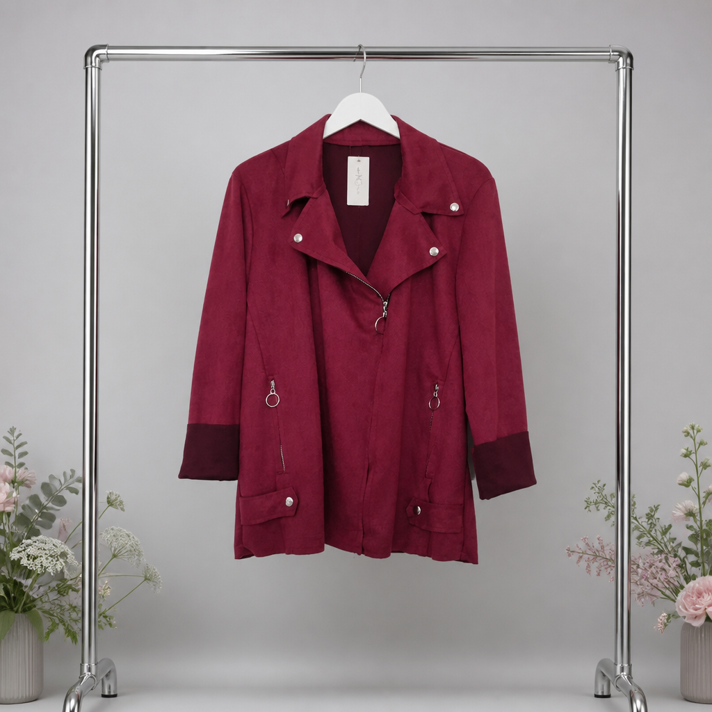 Bikerjacke in Wildleder-Optik