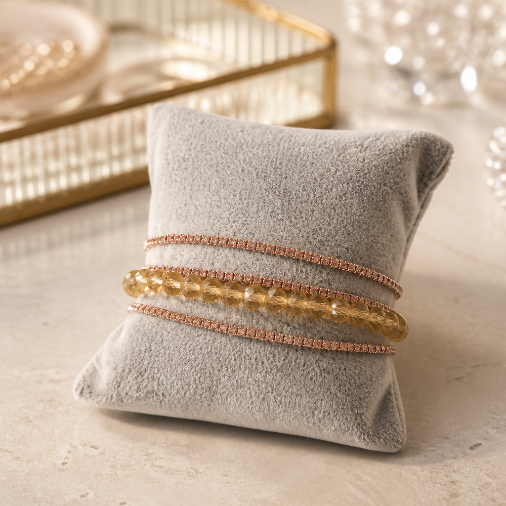 4er Set funkelnde Armbänder