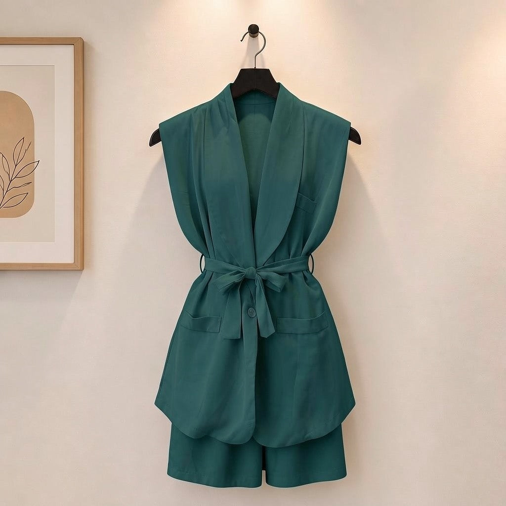 Gilet aus Satin-Viskose