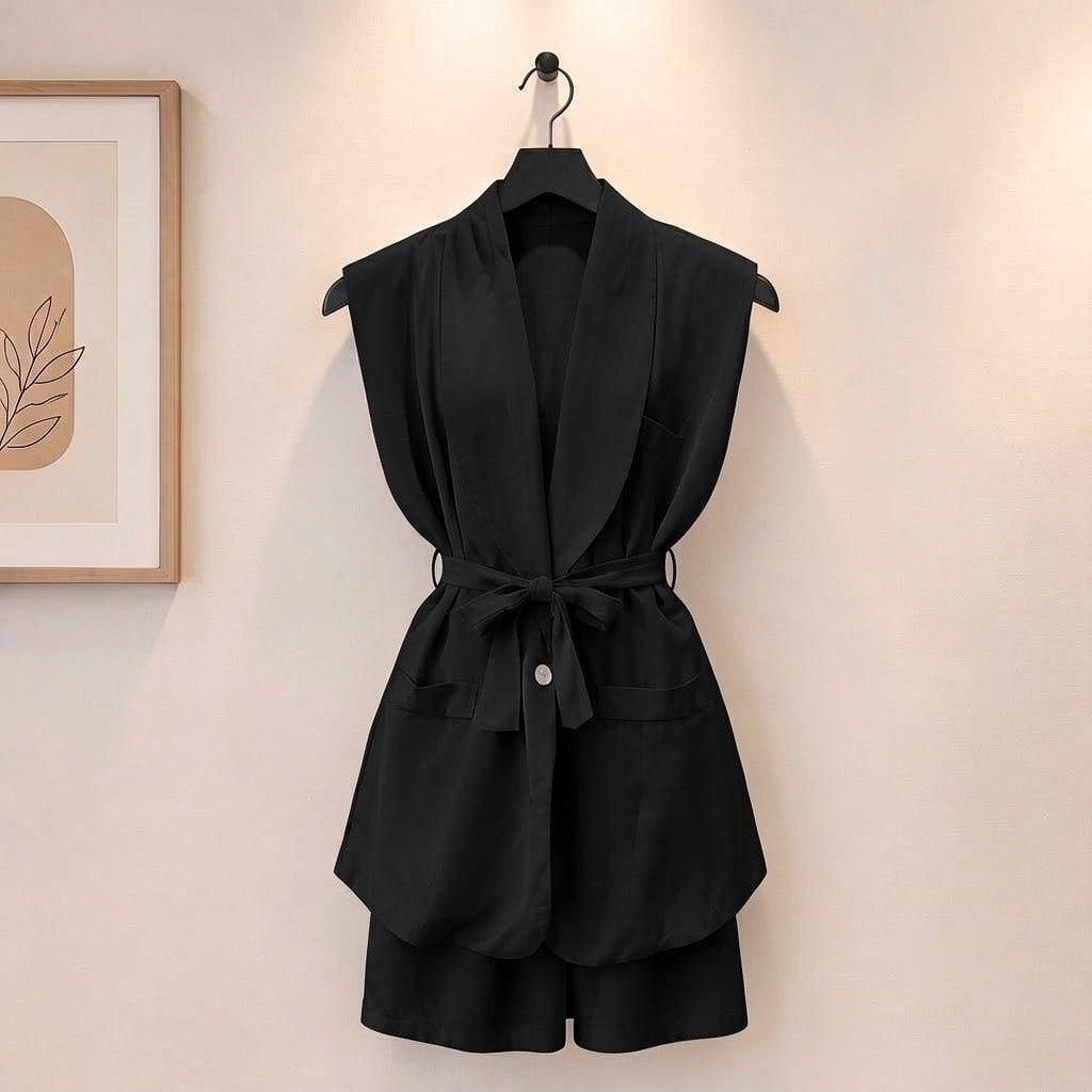 Gilet aus Satin-Viskose