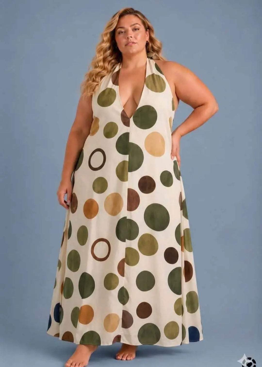 Neckholder Kleid Big Dots
