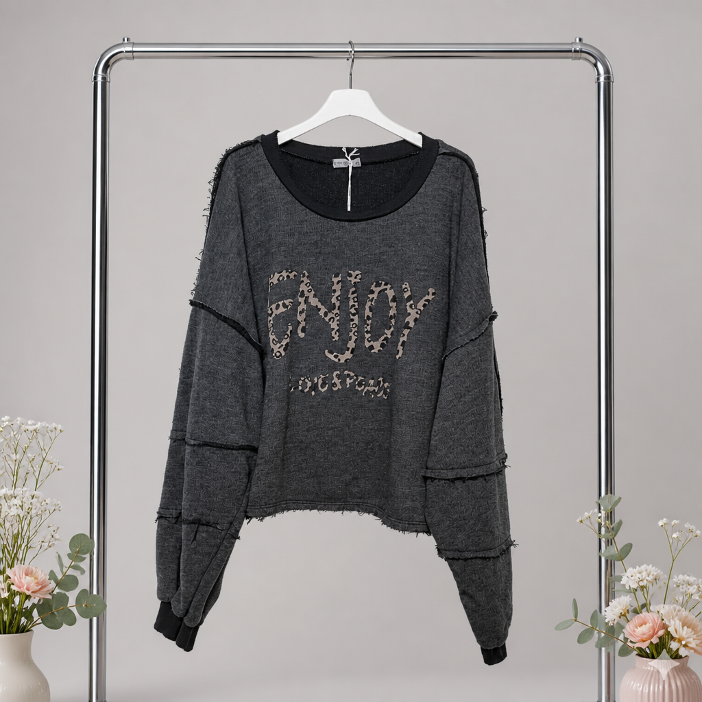Kurzer Sweater "Enjoy"