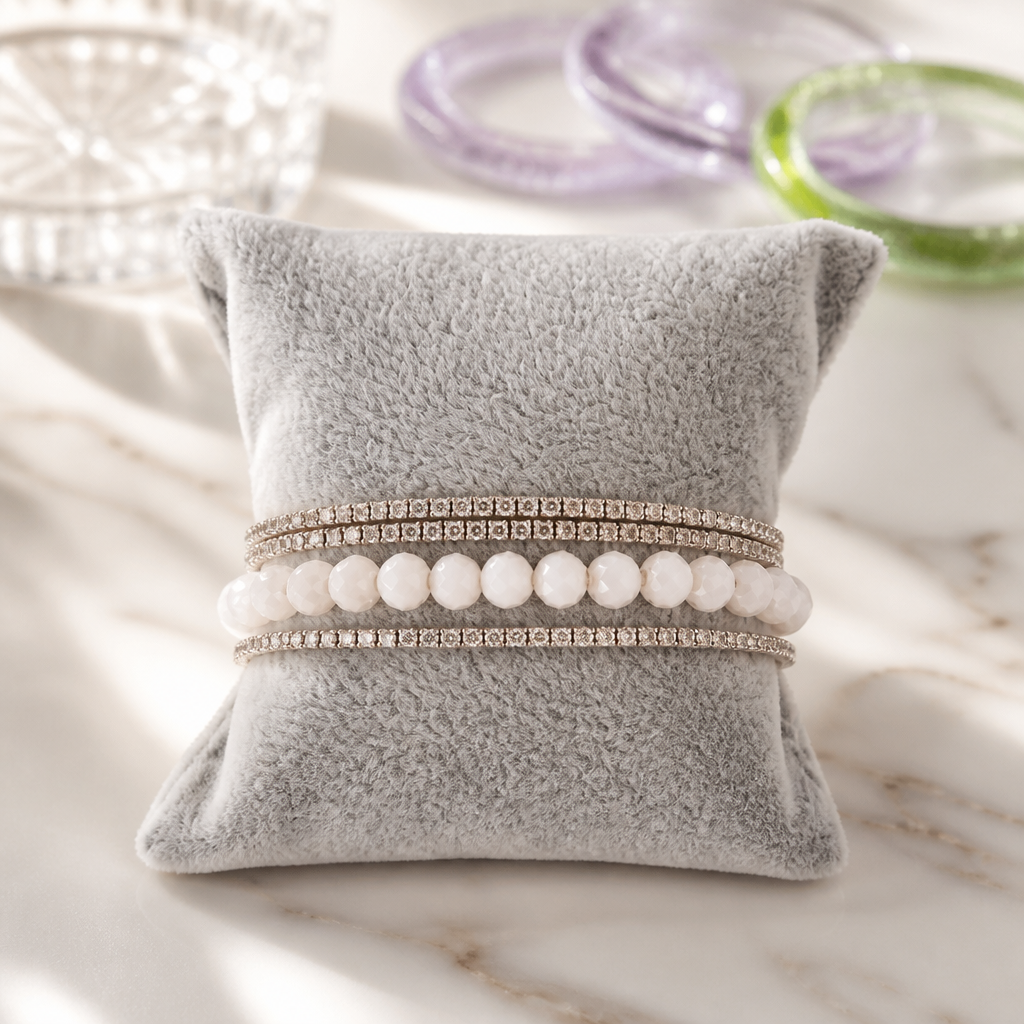 4er Set funkelnde Armbänder
