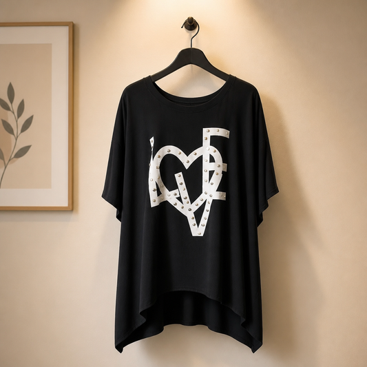 Shirt Love mit Nieten