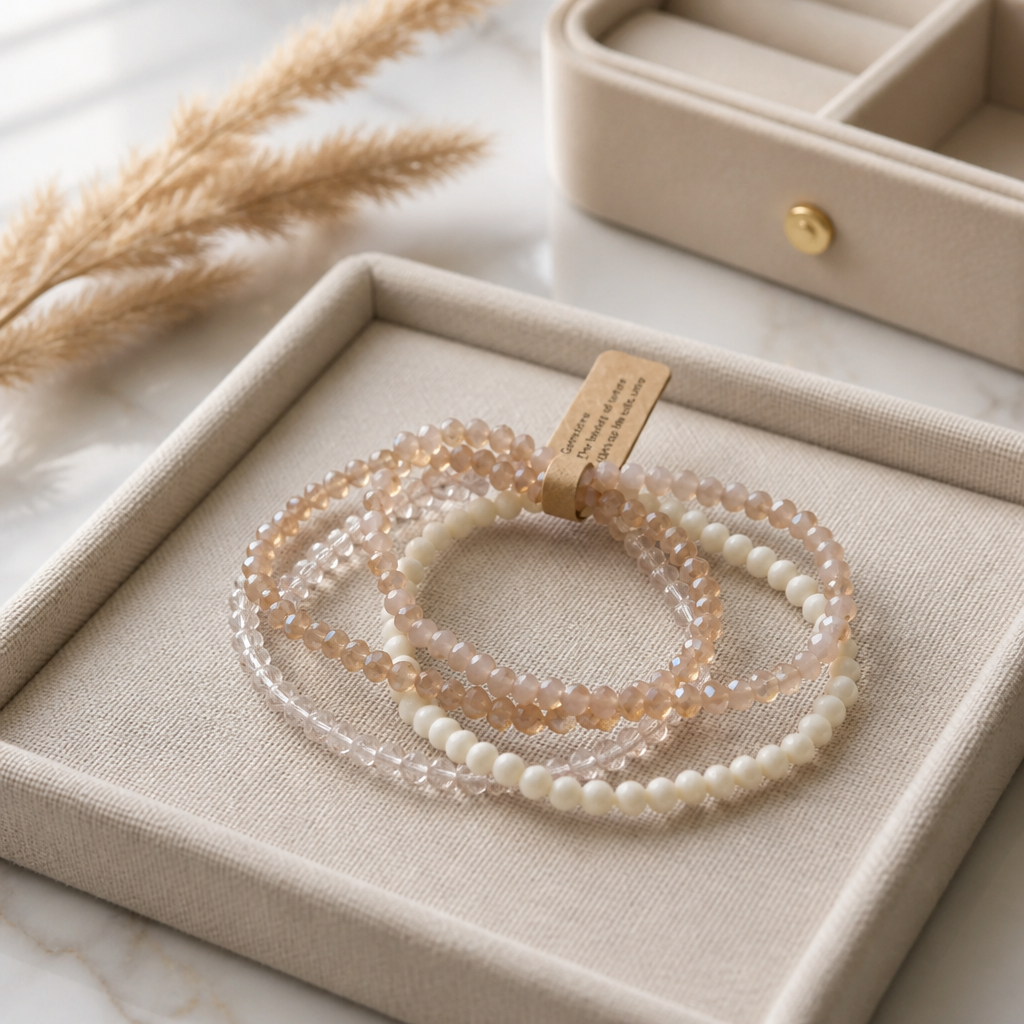 4er Set facettierte Armbänder