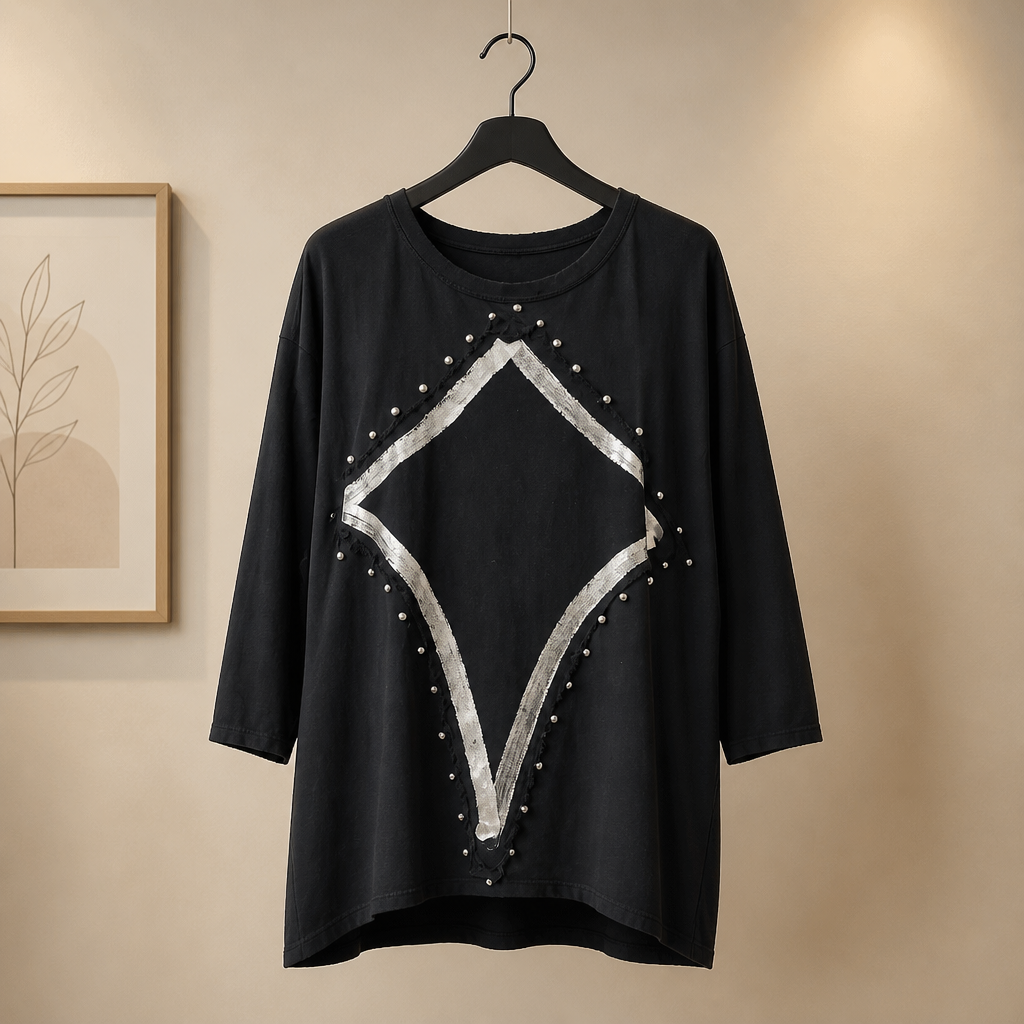 Shirt mit Perlen und Ornament