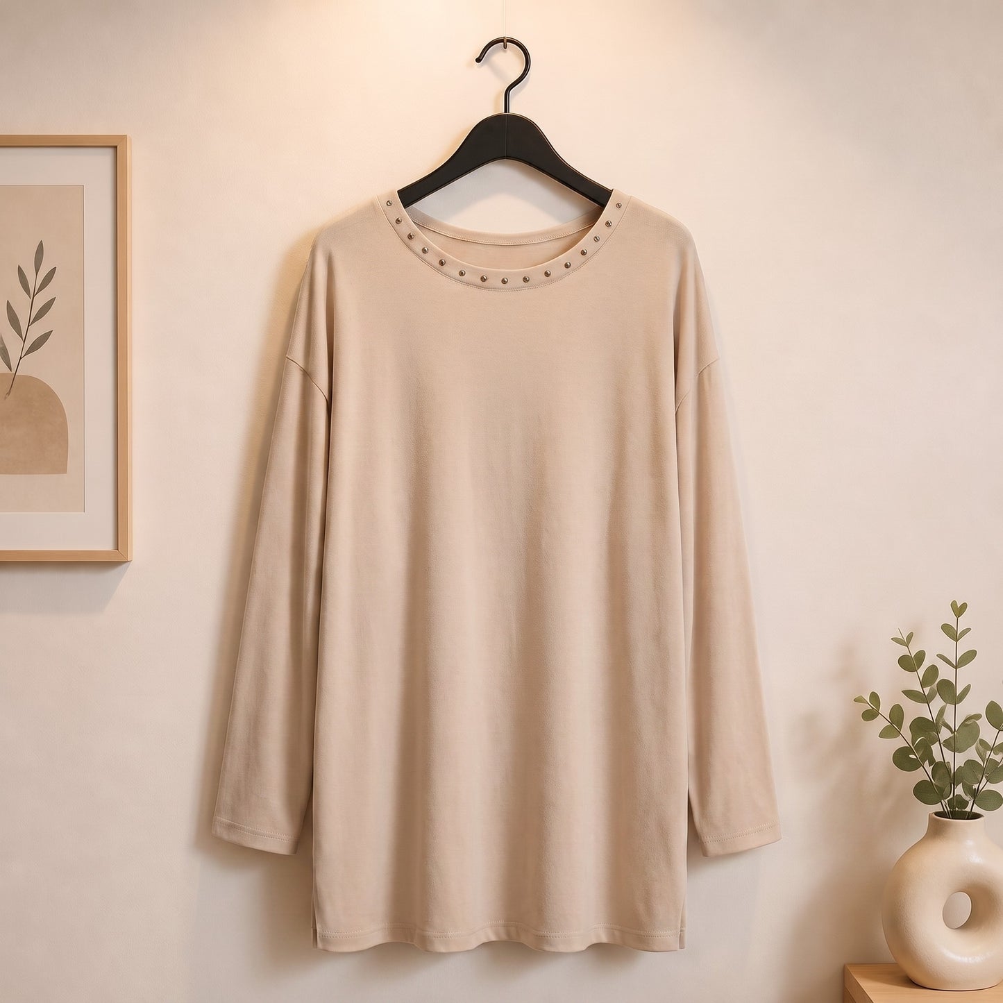 Longshirt mit Nieten Details