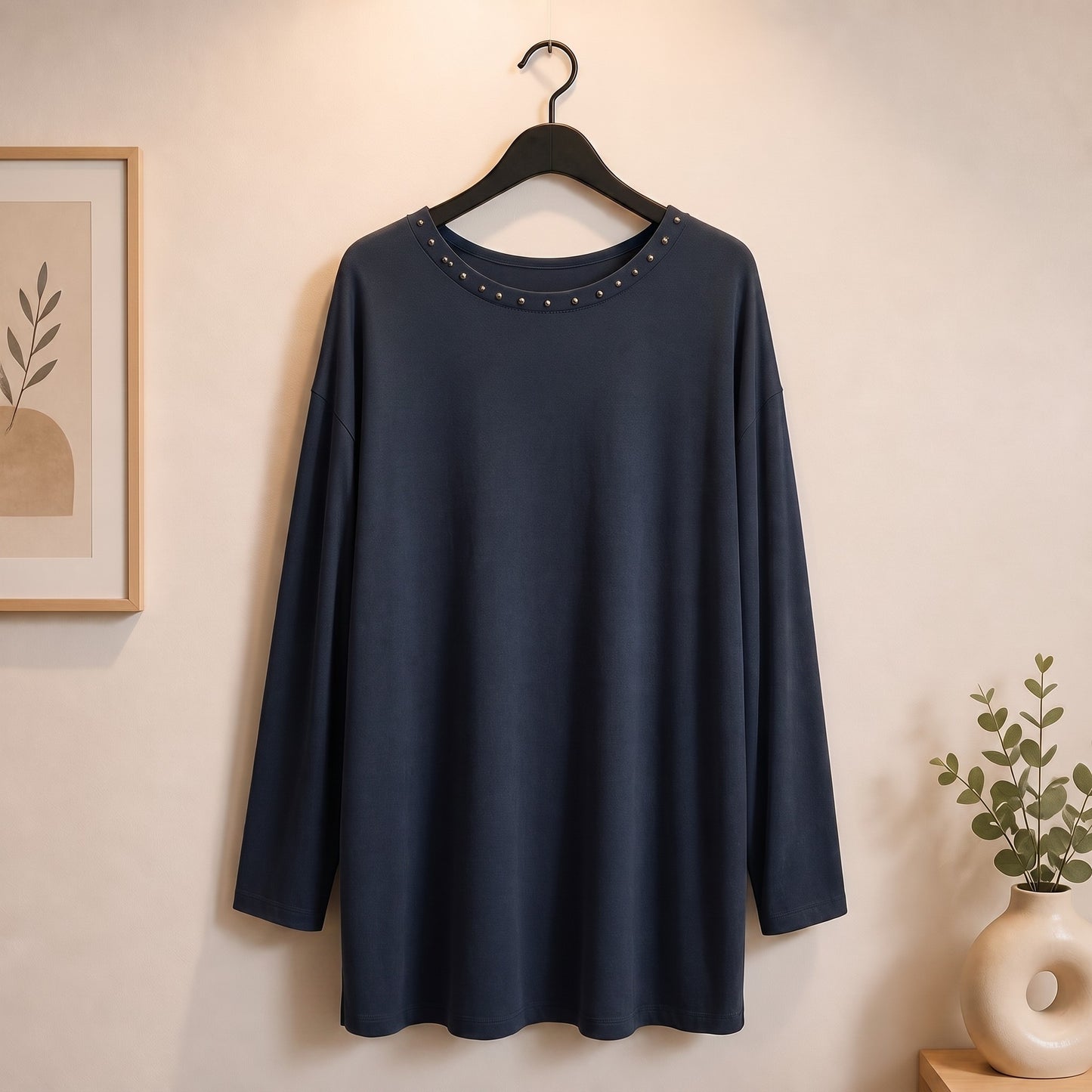 Longshirt mit Nieten Details