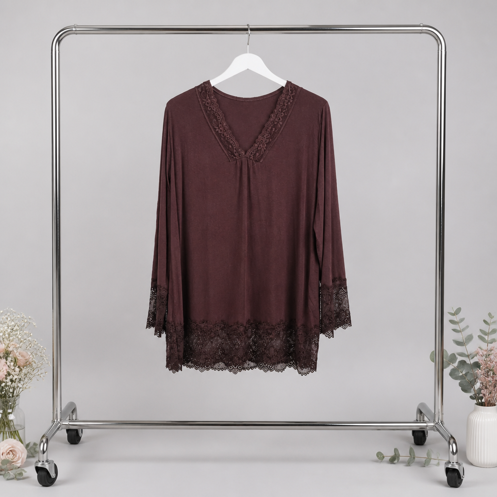 Basic Shirt mit Spitze