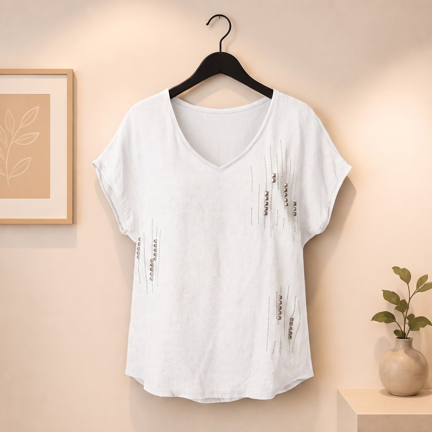 Lässiges Shirt Strass und Nieten