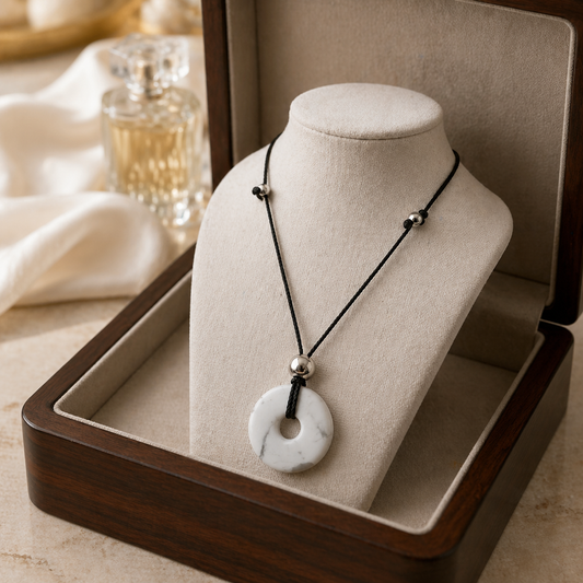 Kette mit Howlith Donut 3cm