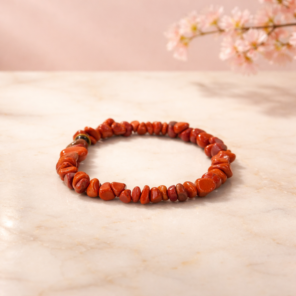 Splitterarmband roter Jaspis