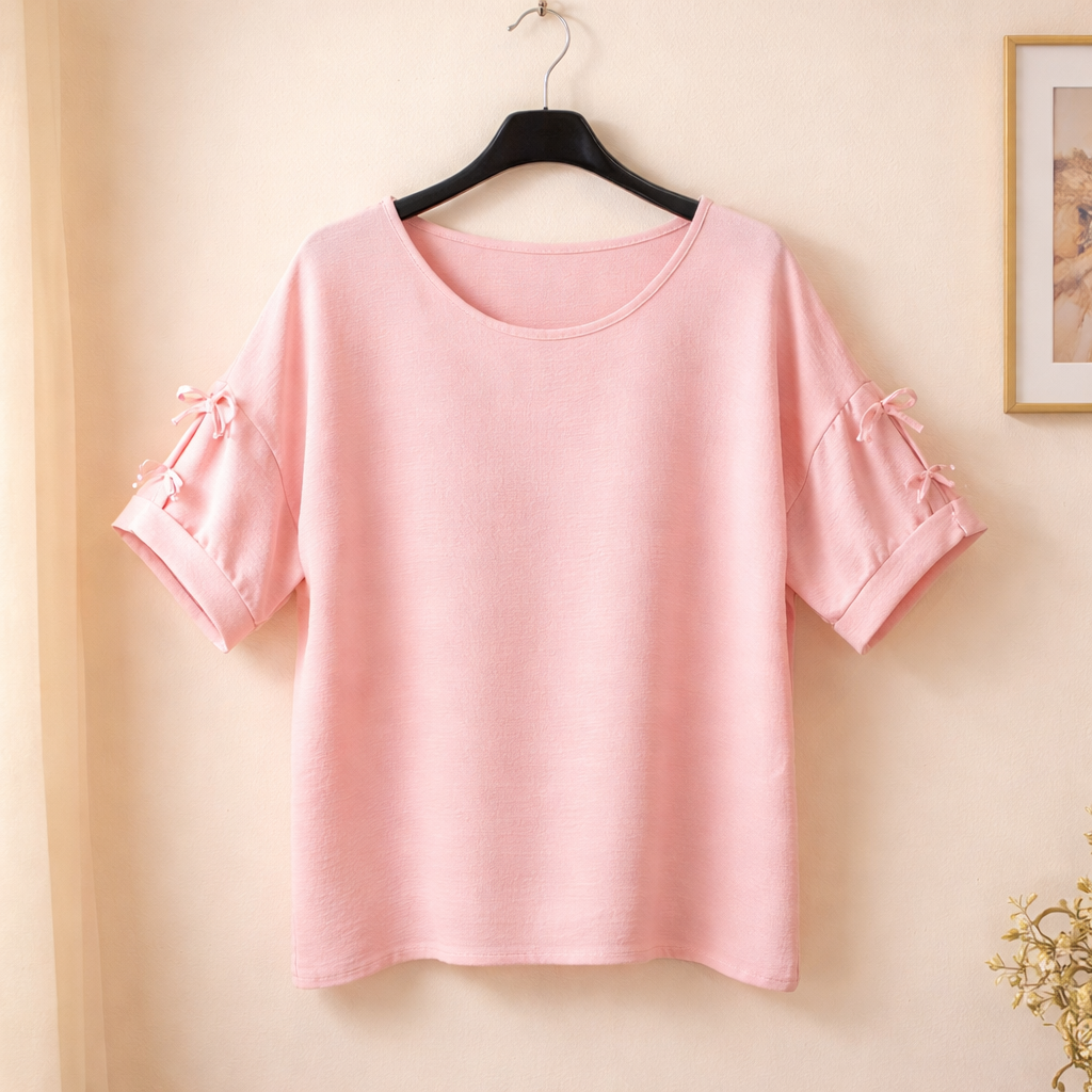 Viskose Shirt mit Detail am Ärmel