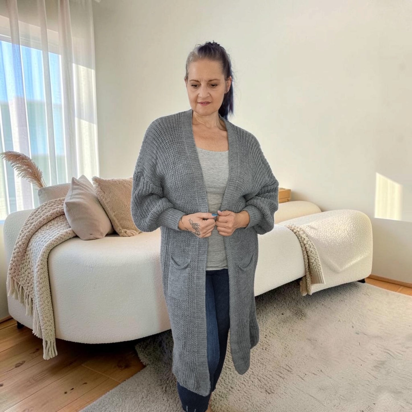 Strickmantel mit Taschen