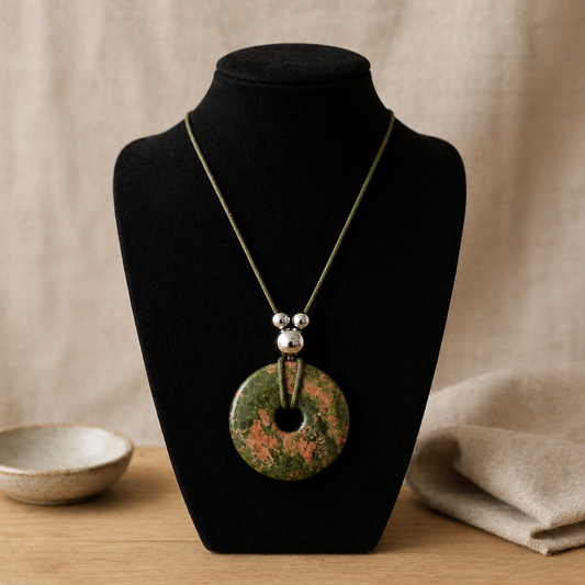 Kette mit Unakit Donut 3,5cm