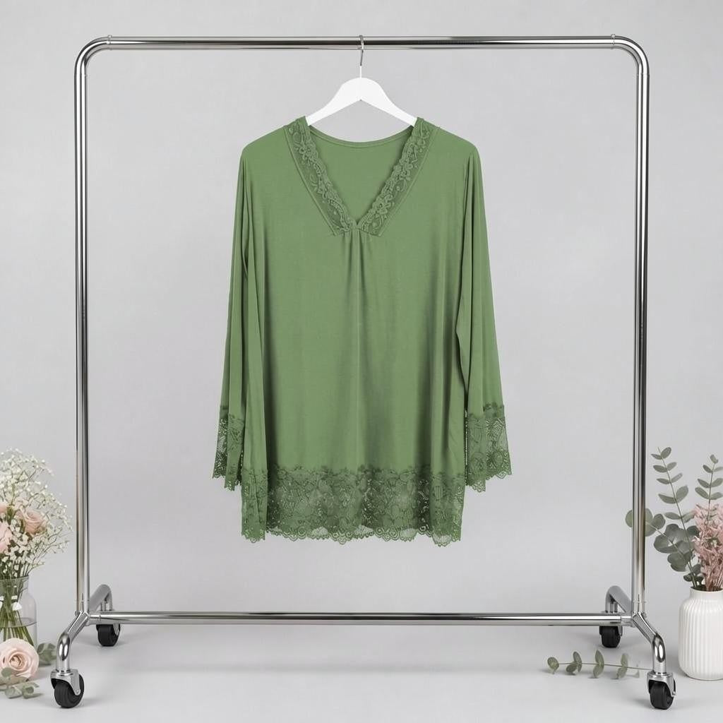 Basic Shirt mit Spitze