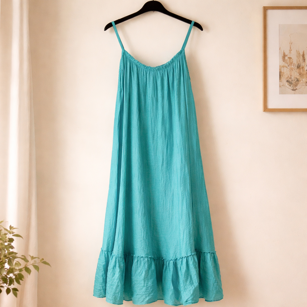 Trägerkleid mit Volant