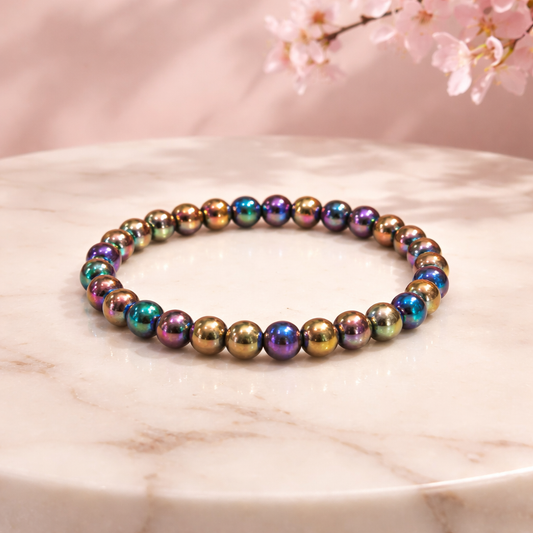 Armband Regenbogen Hämatit 6mm