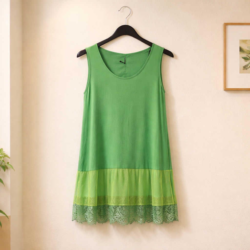 Kleid mit Spitzensaum