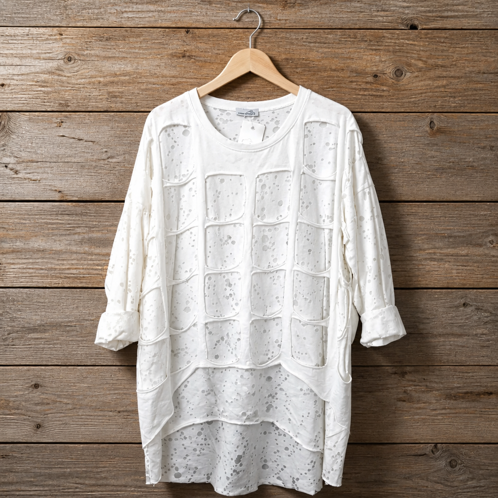 Longshirt mit Gitteroverlay