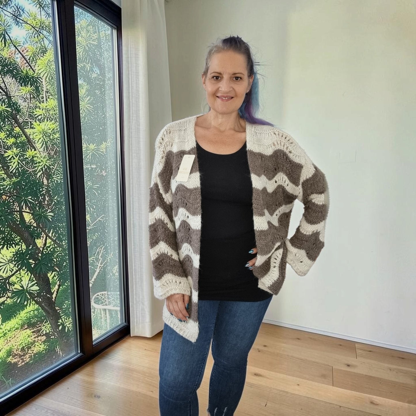 Cardigan mit Streifen