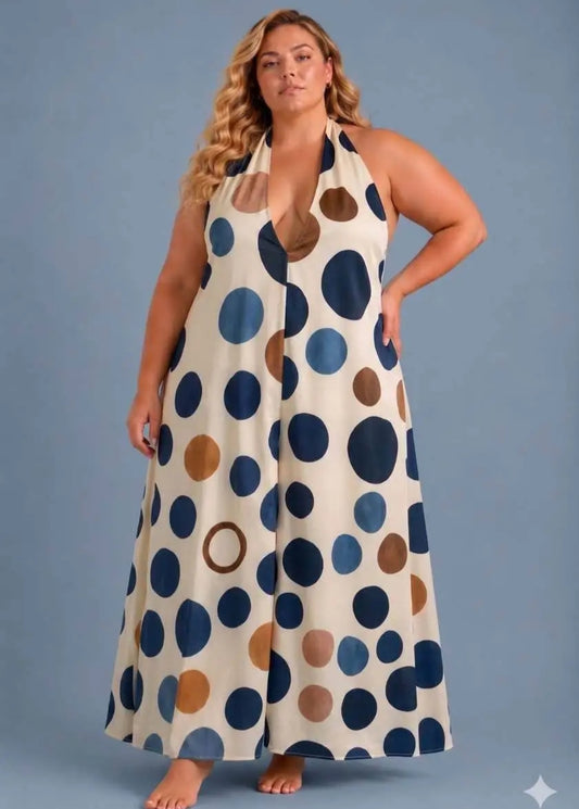 Neckholder Kleid Big Dots