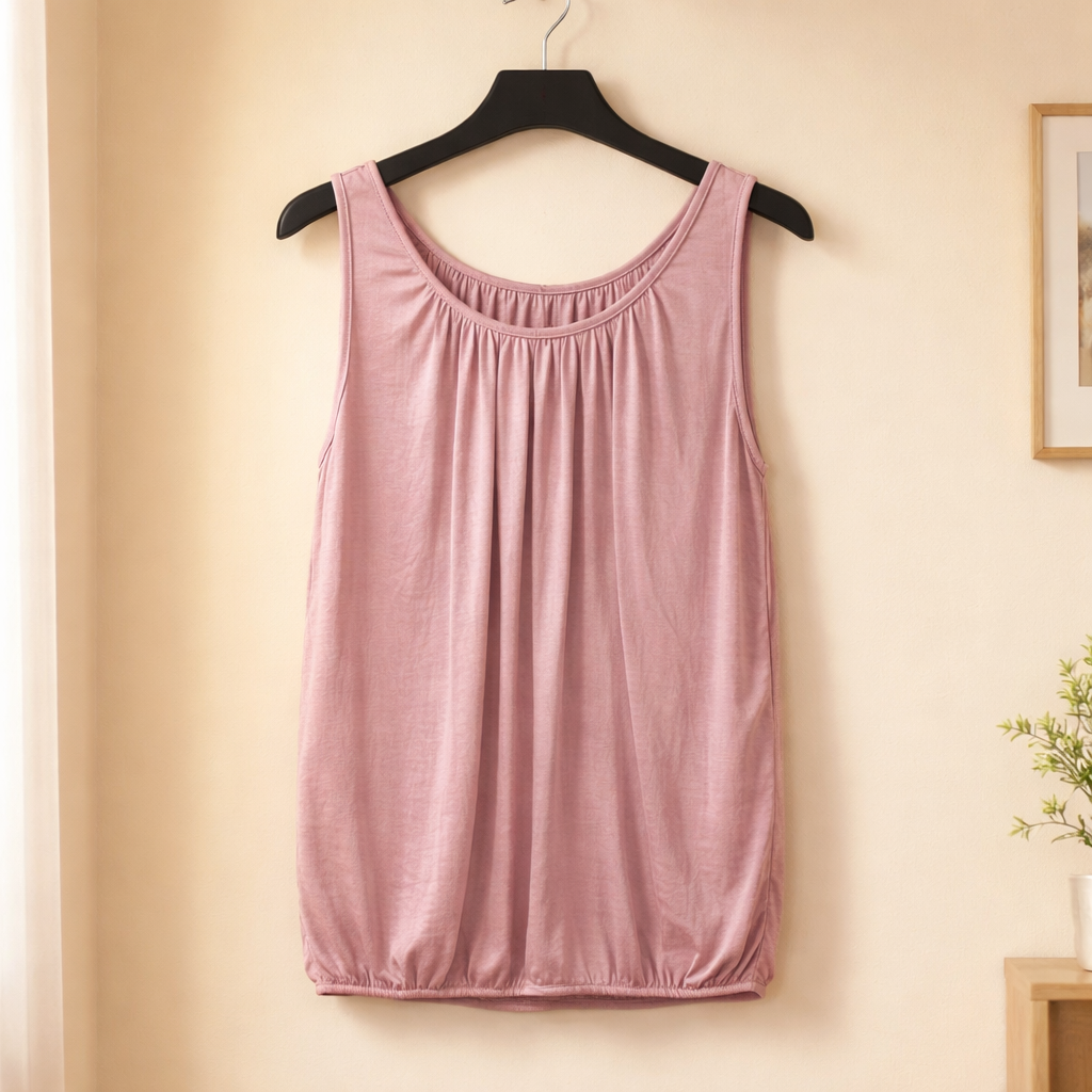 Basic Top mit elastischem Saum