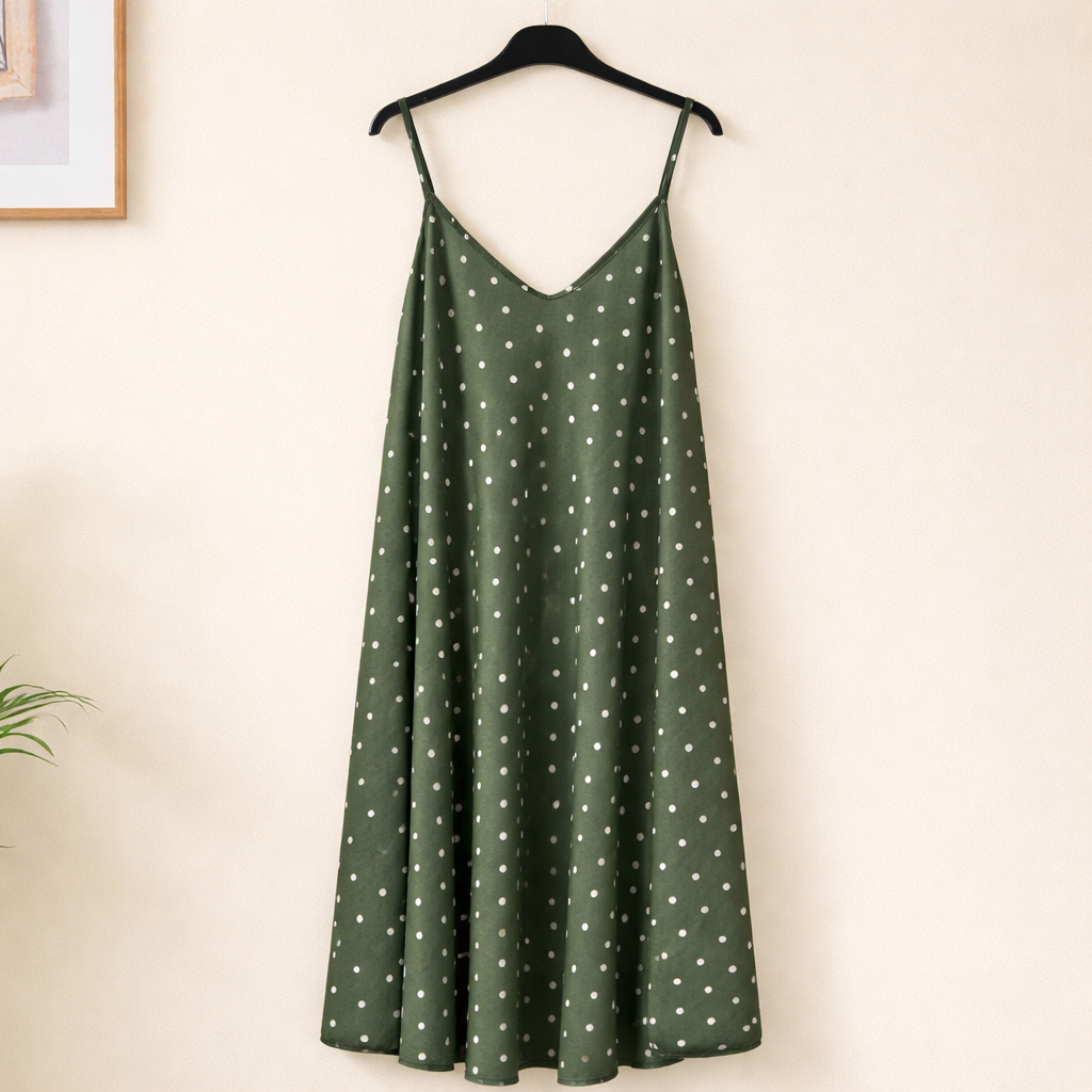 Maxi Kleid mit Polkadots A-Linie